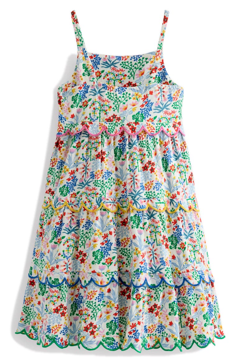 Kids' Floral Print Scallop Knit Sundress, Alternate, color, FLORAL