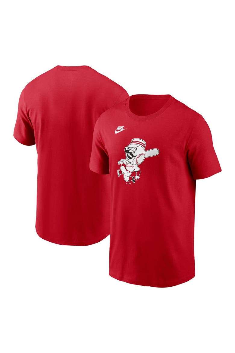 Men's Nike Red Cincinnati Reds Cooperstown Collection Team Logo T-Shirt, Alternate, color, Red