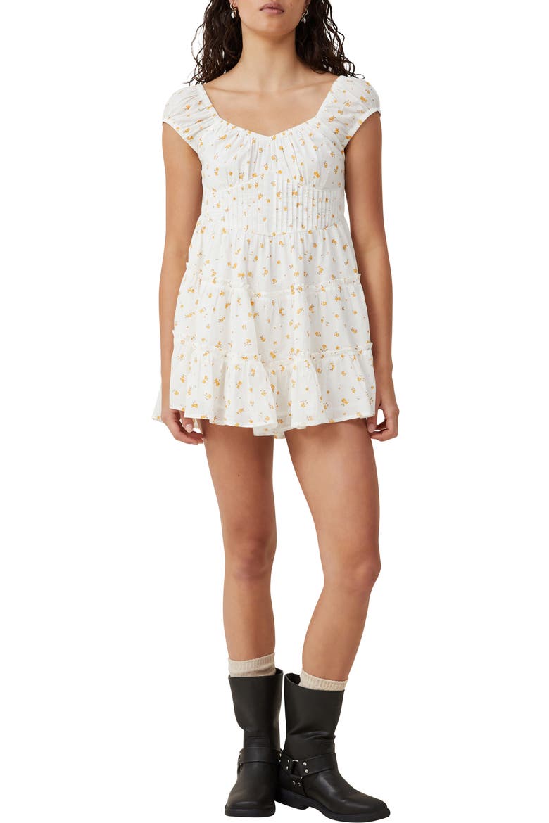 Ivy Corset Cotton Minidress, Main, color, ESME DITSY COCONUT