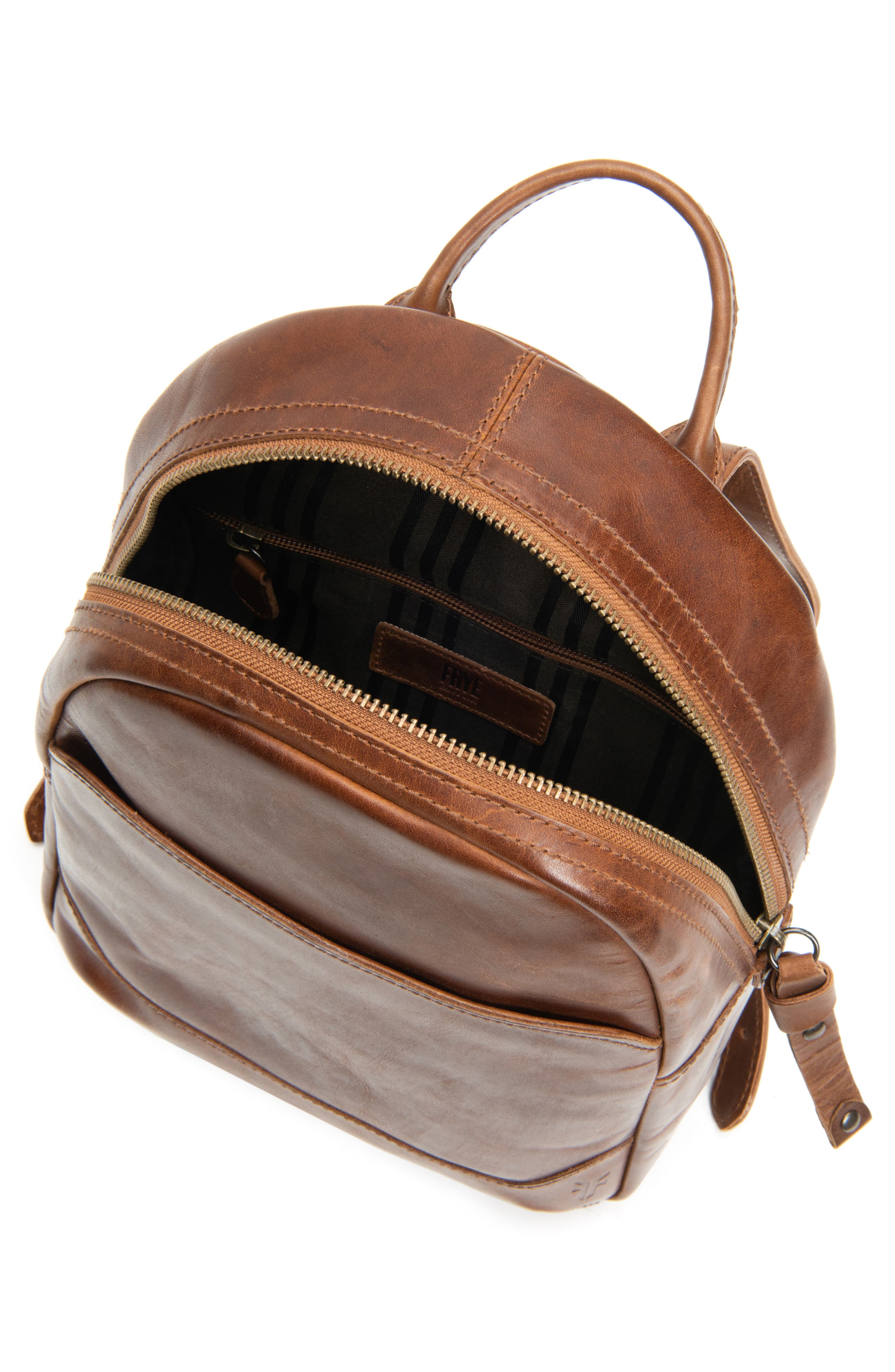 Medium Melissa Calfskin Leather Backpack, Alternate, color, COGNAC