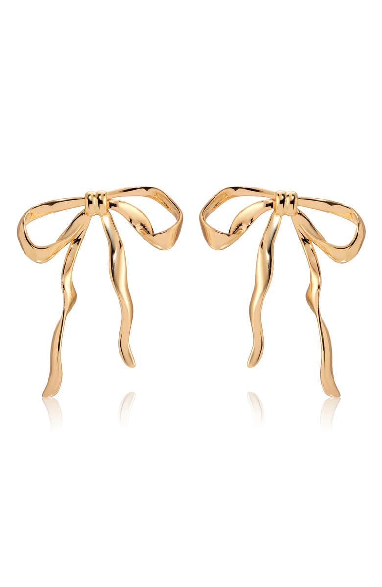 Ettika Organic Bow Earrings, Main, color, Gold