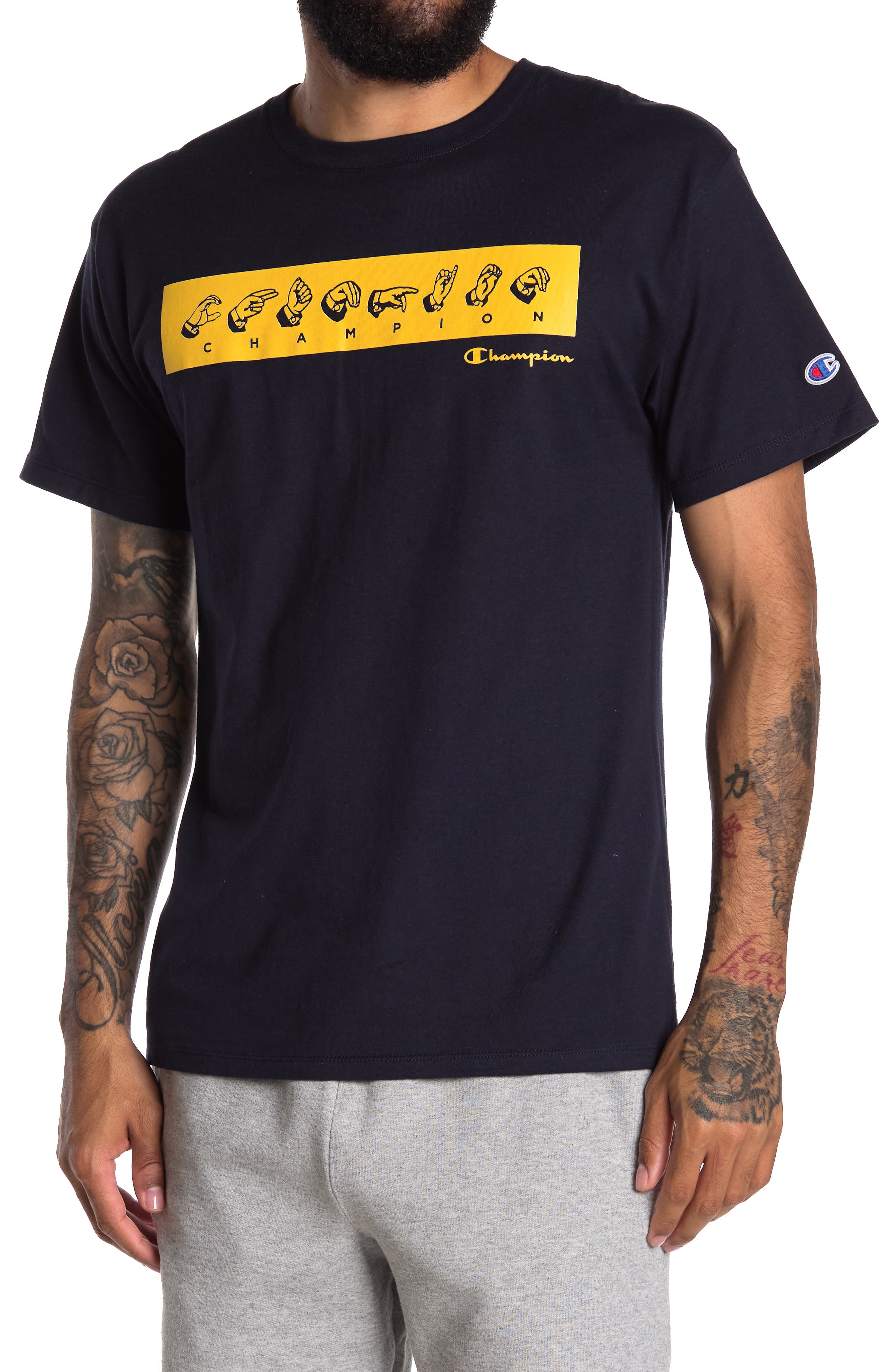 Champion Sign Language Chest Logo Graphic T-Shirt (Men) | Nordstromrack