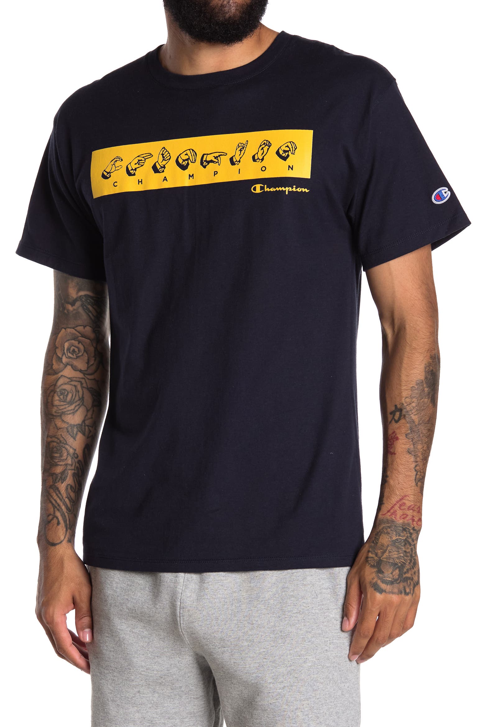 Champ Asl Champion Sign Language Chest Logo Graphic T-Shirt (Men) | Nordstromrack