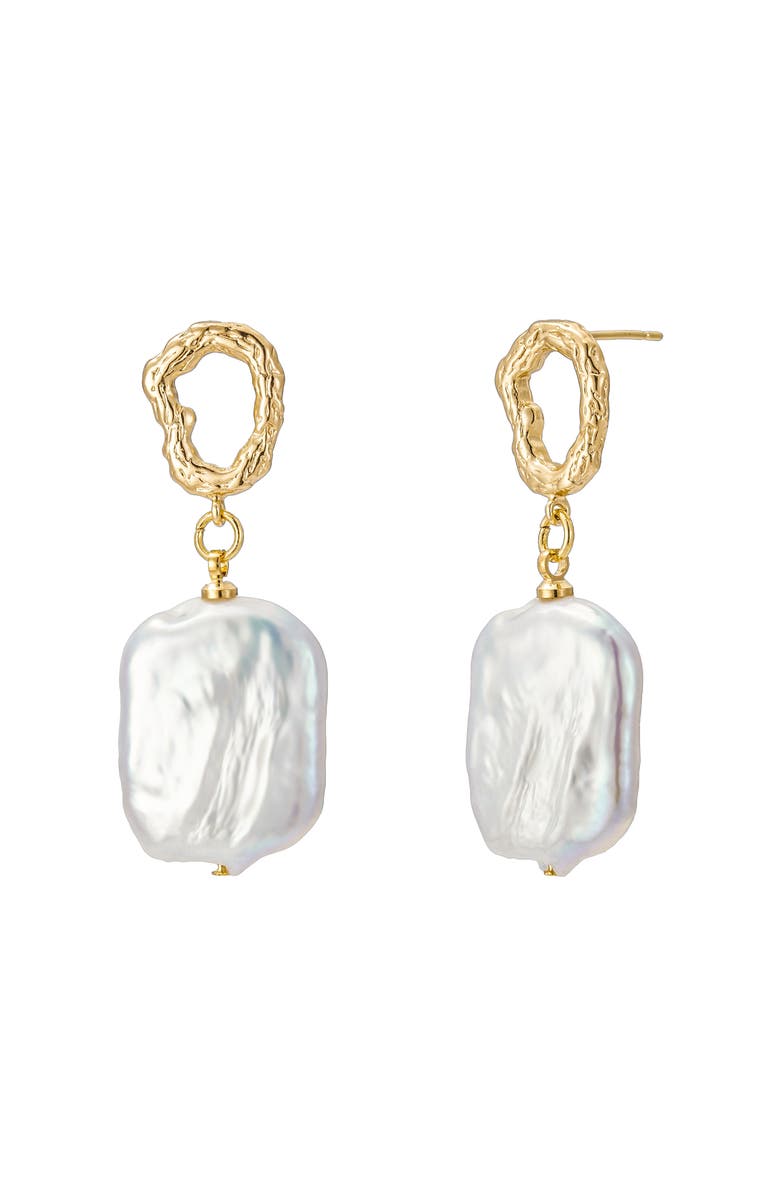 Untamed Petals Gemma Pearl Drop Earrings, Main, color, White