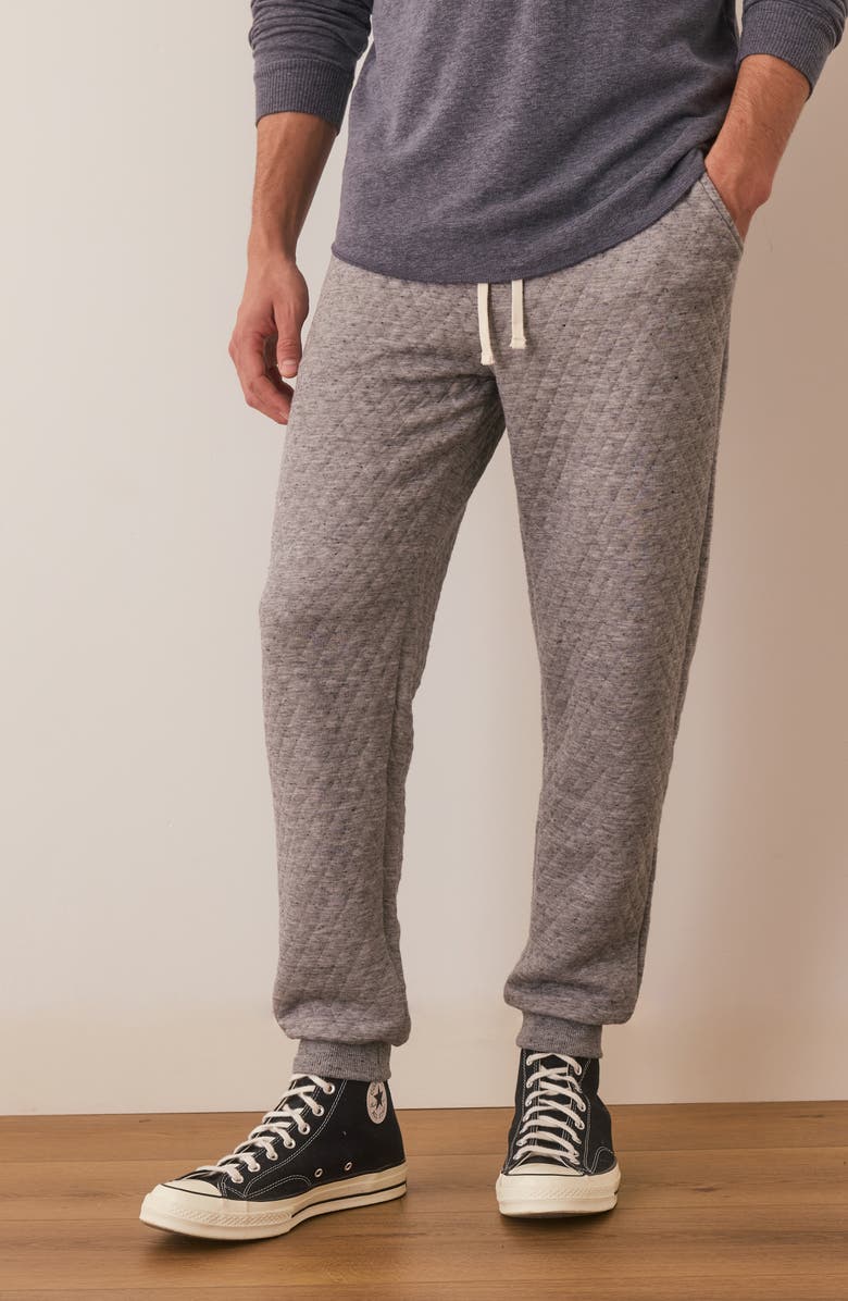 Marine Layer Corbet Quilted Joggers, Alternate, color, Grey Heather