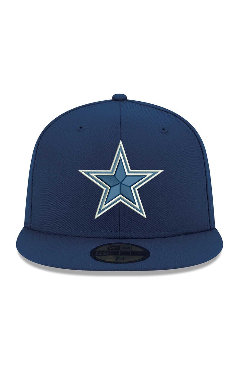 New Era Men's New Era Navy Dallas Cowboys Logo 59FIFTY Fitted Hat, Alternate, color,