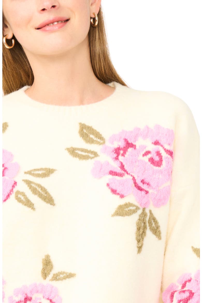 Floral Sweater, Alternate, color, LEMON MIST