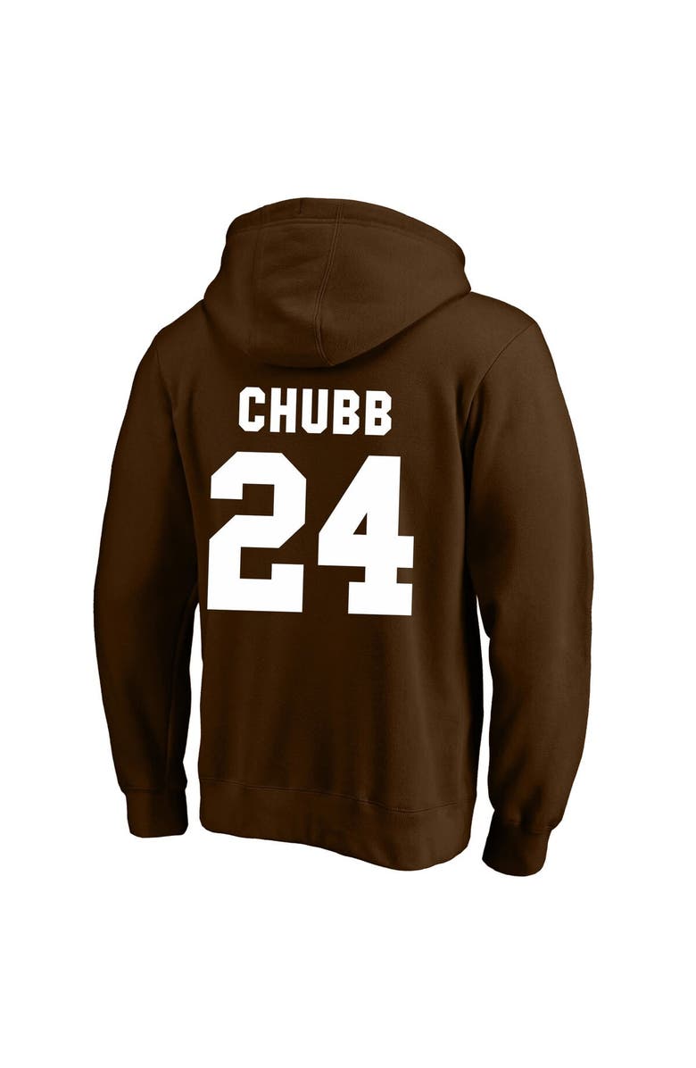 PROFILE Men's Fanatics Branded Nick Chubb Brown Cleveland Browns Big & Tall Fleece Name & Number Pullover Hoodie, Alternate, color, 