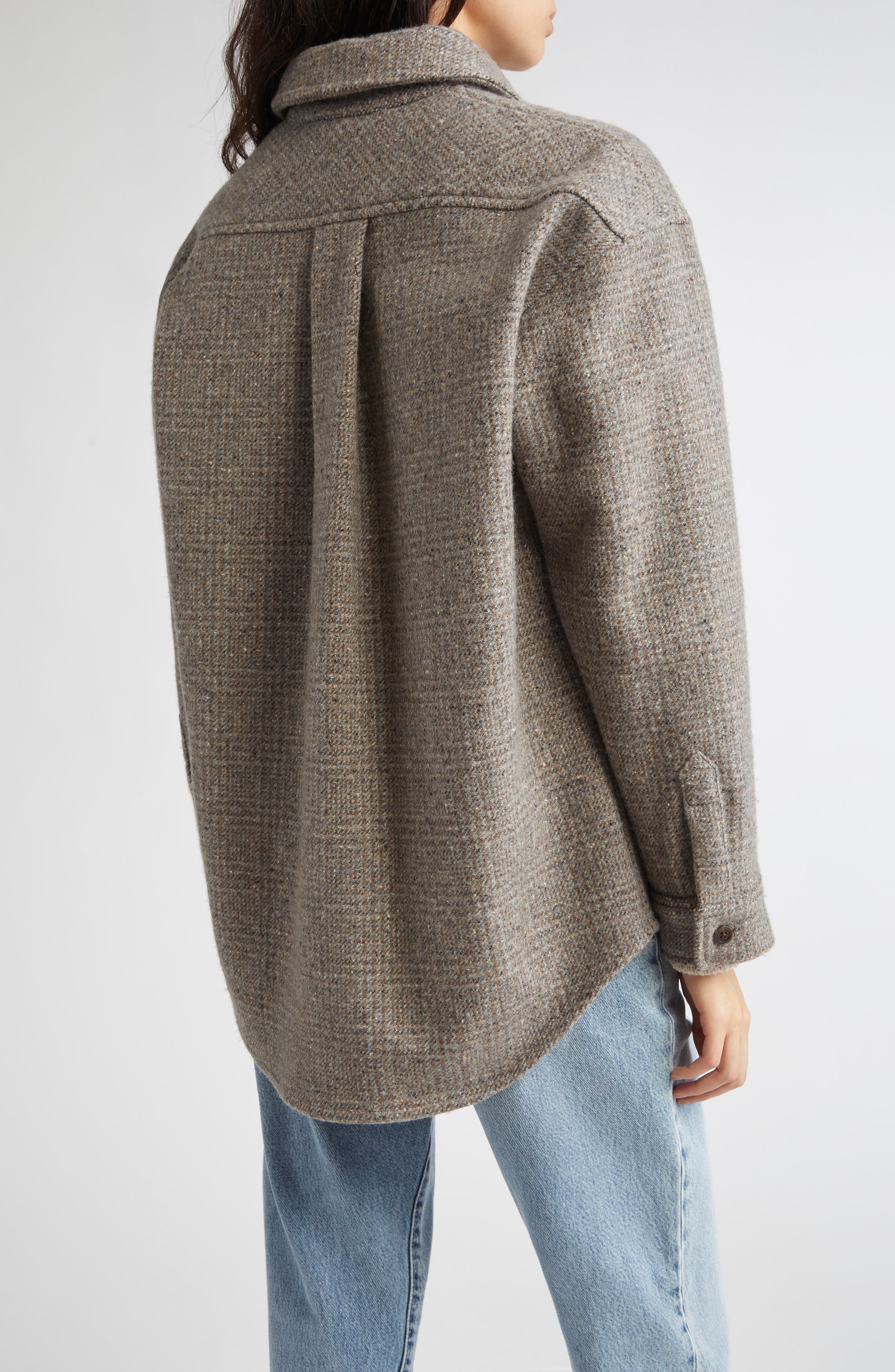 Oversize Check Cashmere & Wool Overshirt - image 2