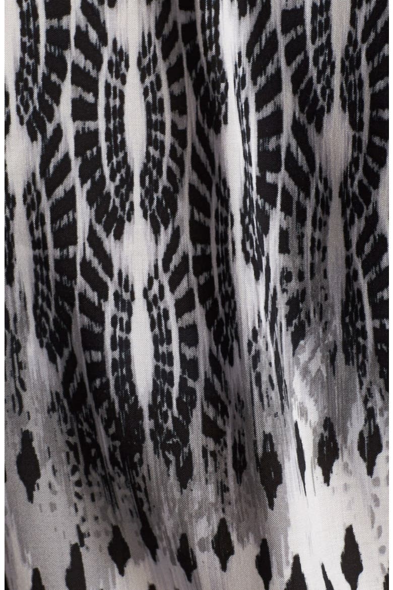 Print Woven Happi Coat (Nordstrom Exclusive), Alternate, color, FEATHER BLACK/ WHITE IKAT
