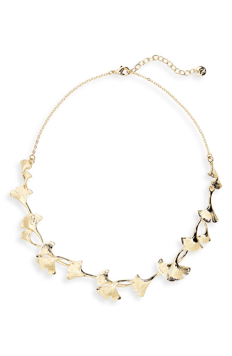 Nordstrom Ginkgo Leaf Collar Necklace, Main, color, Gold
