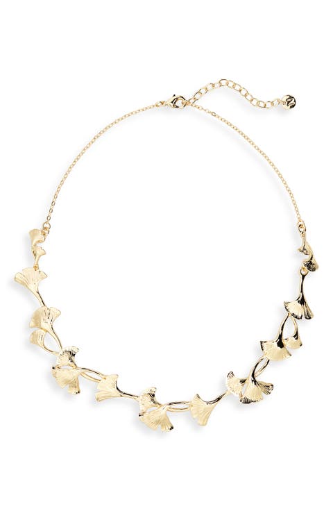 Ginkgo Leaf Collar Necklace