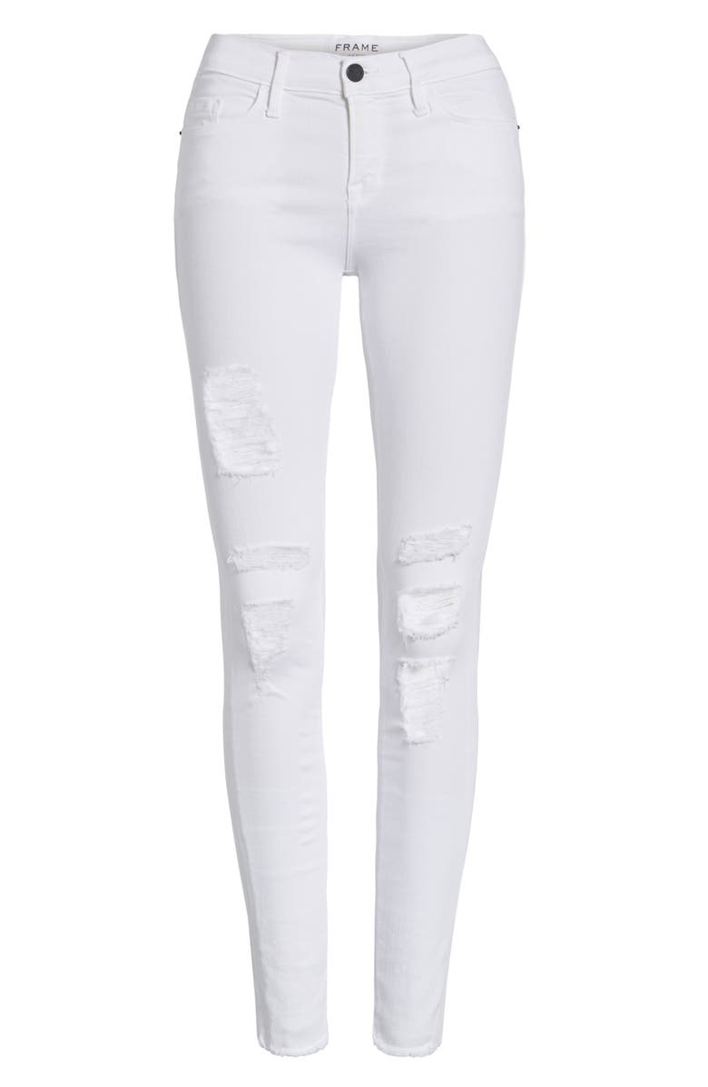 FRAME 'Le Skinny de Jeanne' Ripped Jeans, Alternate, color,