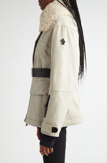MONCLER | Valloire Shearling Down Ski Jacket 関税込 Moncler Grenoble Valloire Genuine Shearling Collar Down