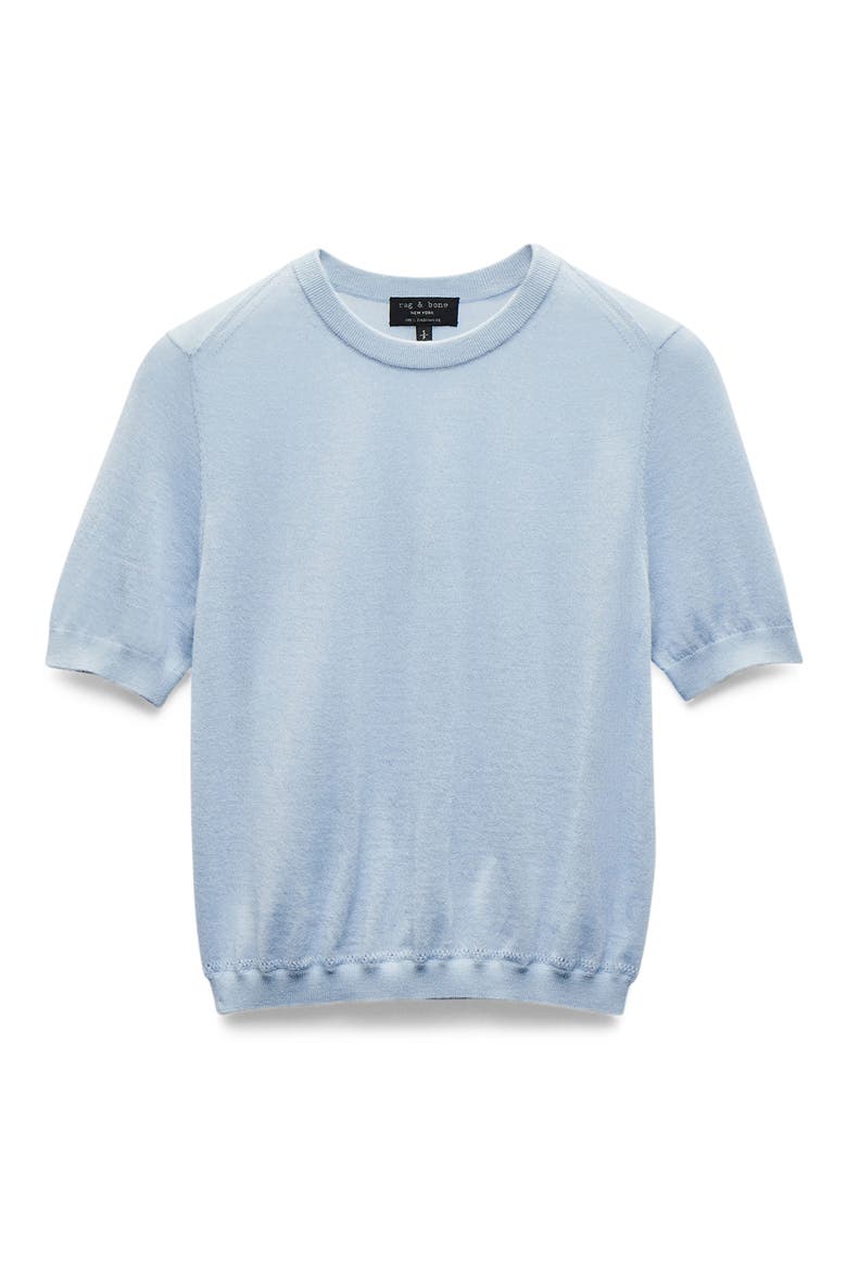 Adeline Short Sleeve Cashmere Sweater, Alternate, color, LIGHT BLUE