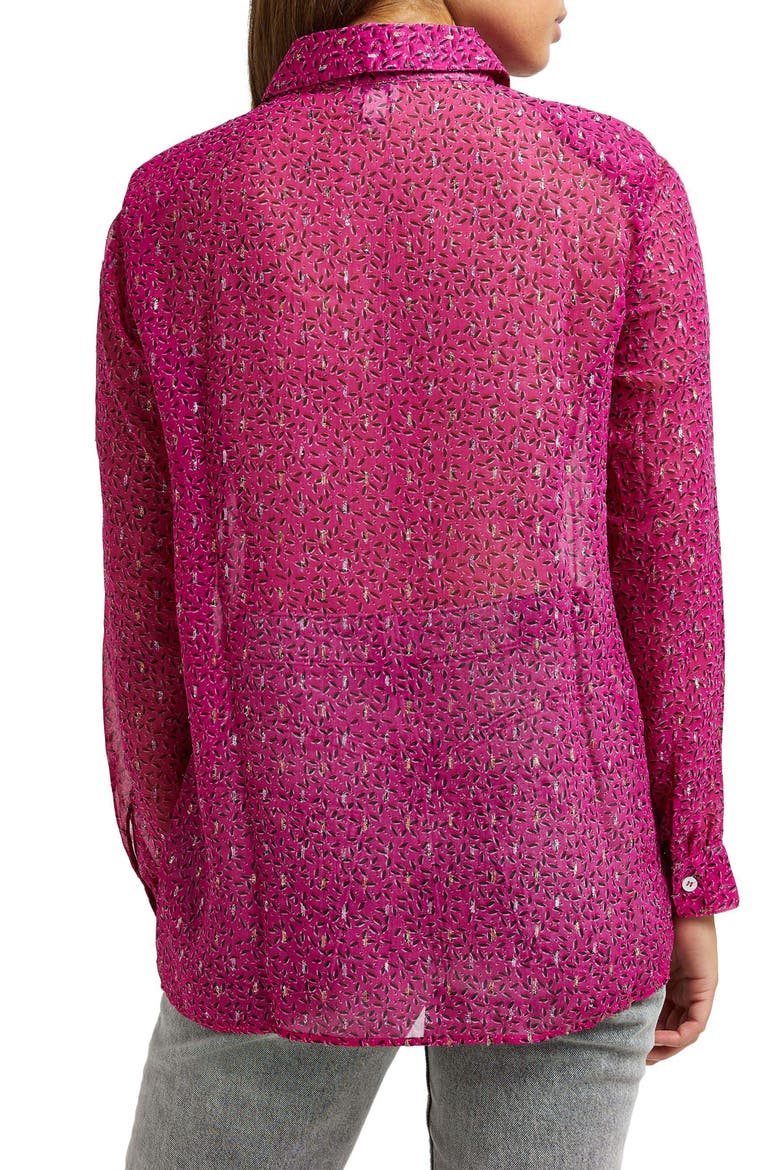 Print Woven Shirt, Alternate, color, BRIGHT PINK