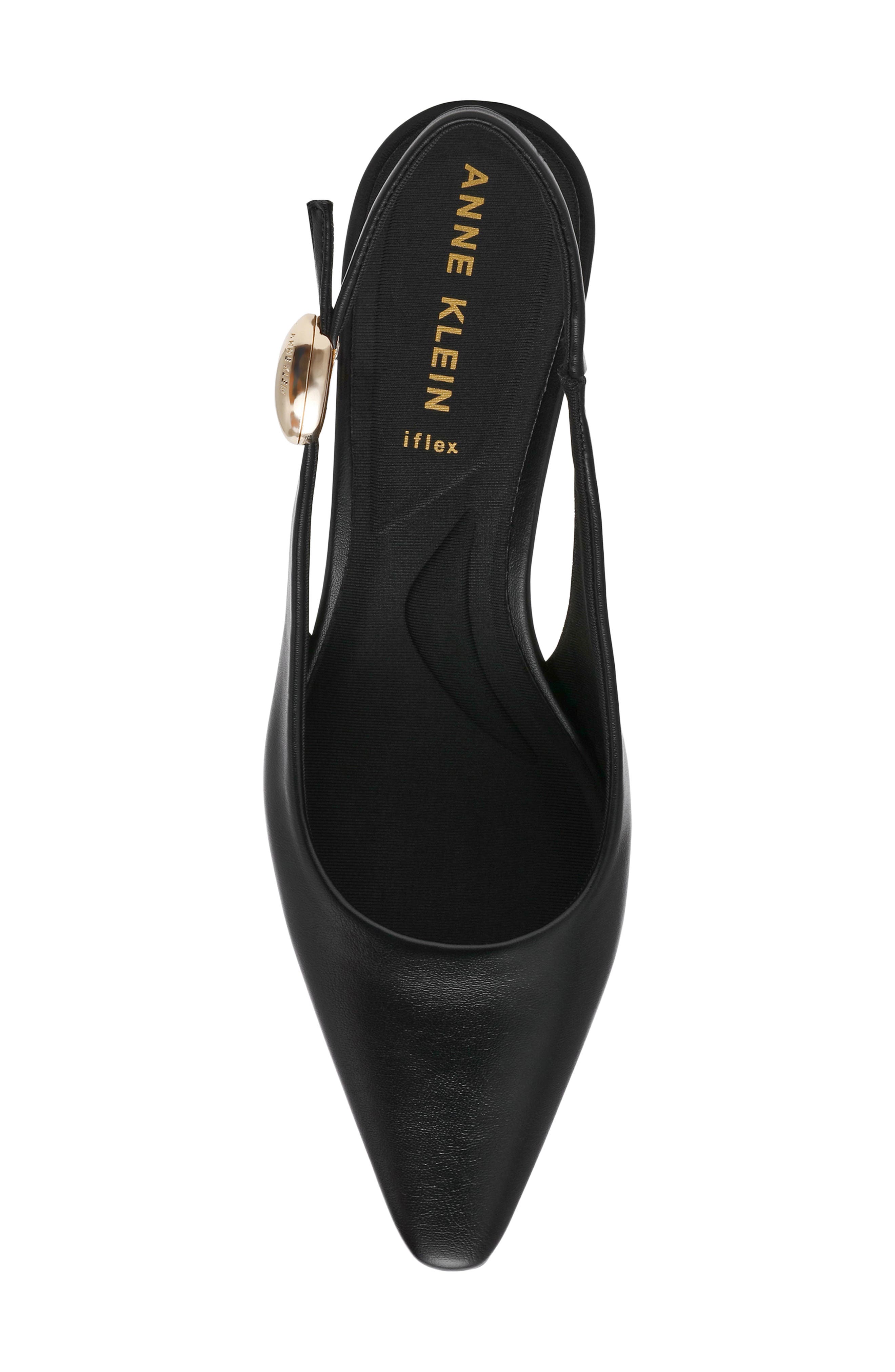 Anne Klein Cynthia Slingback Pump, Alternate, color, Black Smooth