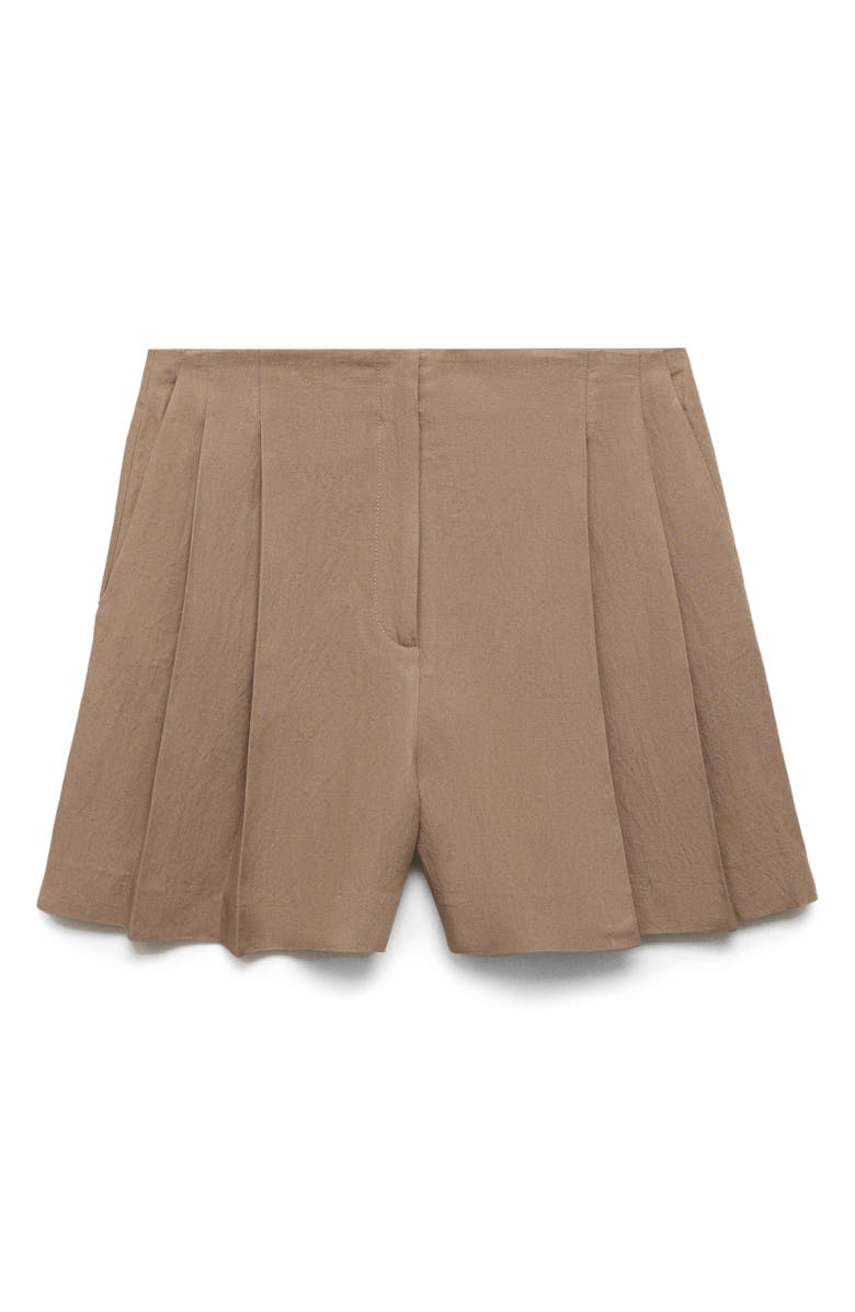 MANGO Flat Front Bermuda Shorts, Main, color, Brown