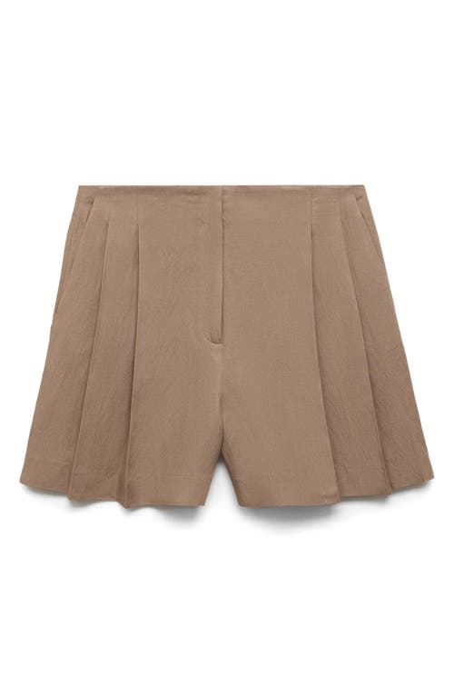 Mango Flat Front Bermuda Shorts In Brown