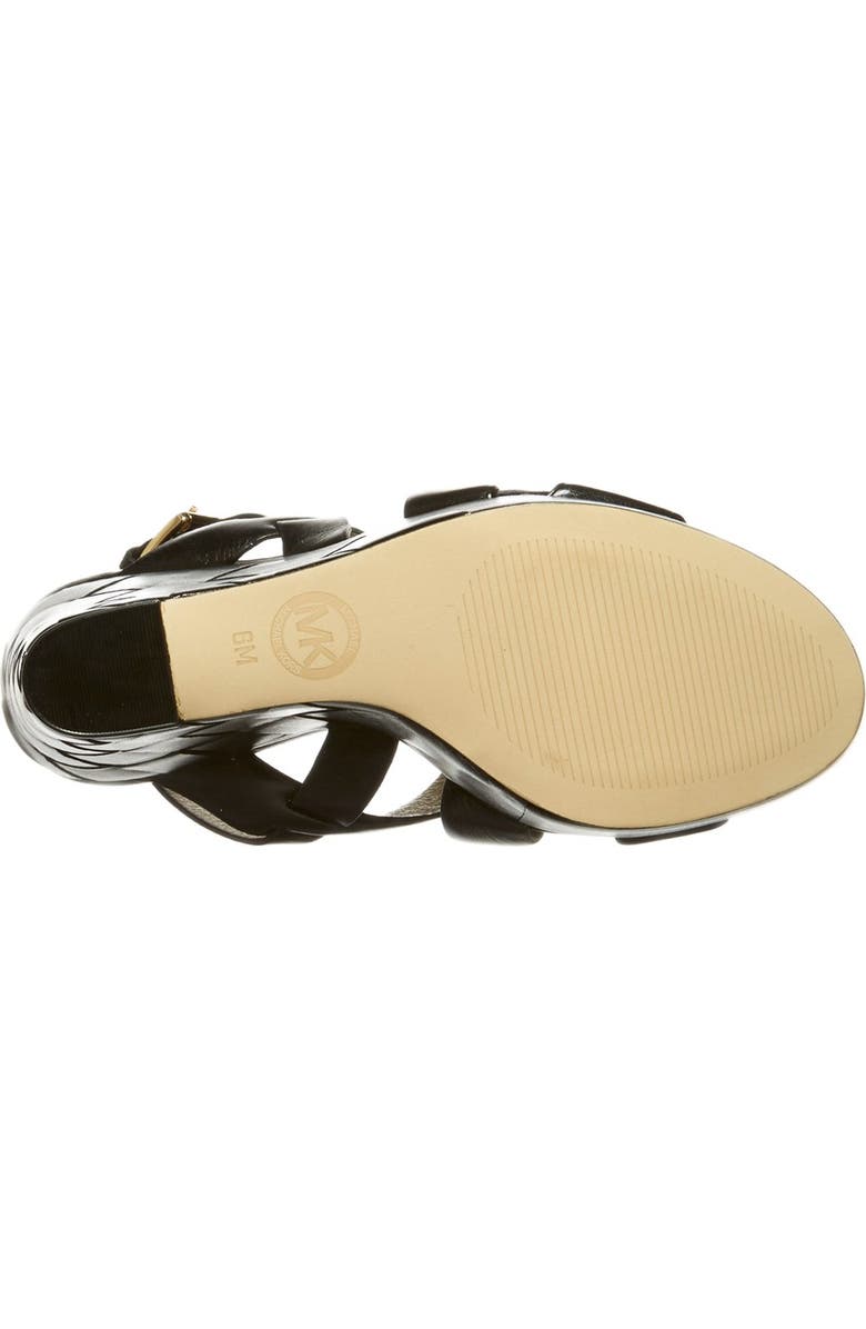 MICHAEL Michael Kors 'Bennet' Leather Wedge Sandal, Alternate, color,