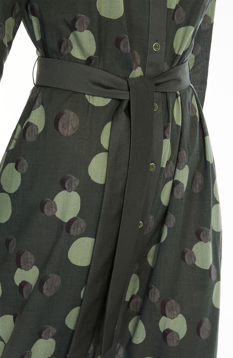 Max Mara Vigile Print Tie Waist Long Sleeve Shirtdress, Alternate, color, 