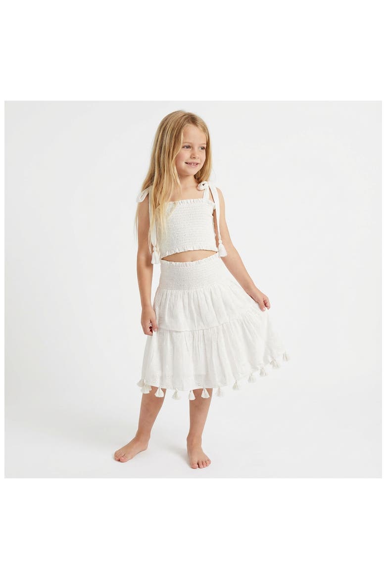 Noelle Girls Top and Skirt Set, Alternate, color, White