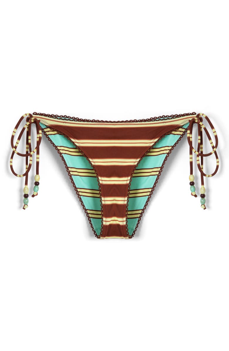Damson Madder Trudi Stripe Reversible String Bikini Bottoms, Alternate, color, Brown/ Teal Multi