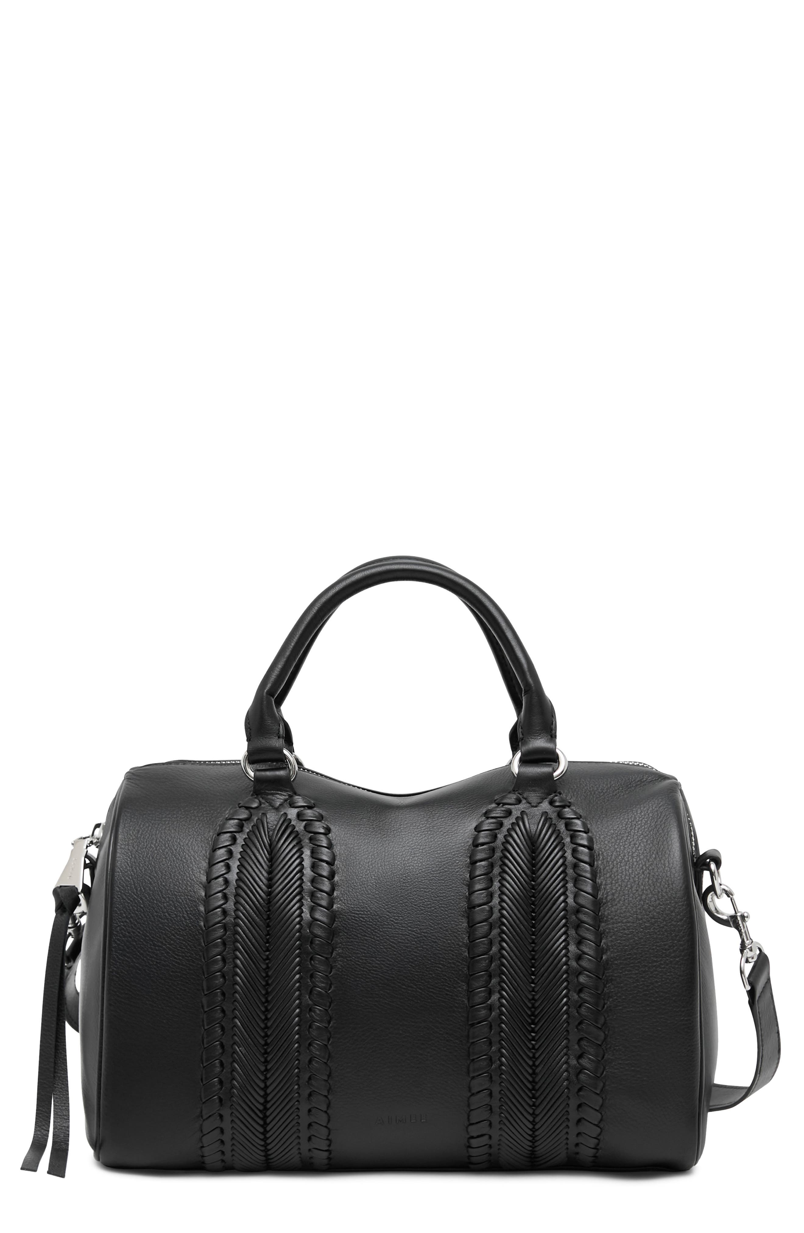 Aimee All For Love Leather Satchel In Black