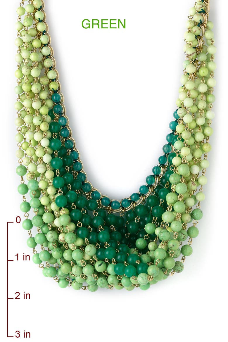 Ombré Bib Necklace, Alternate, color, GREEN