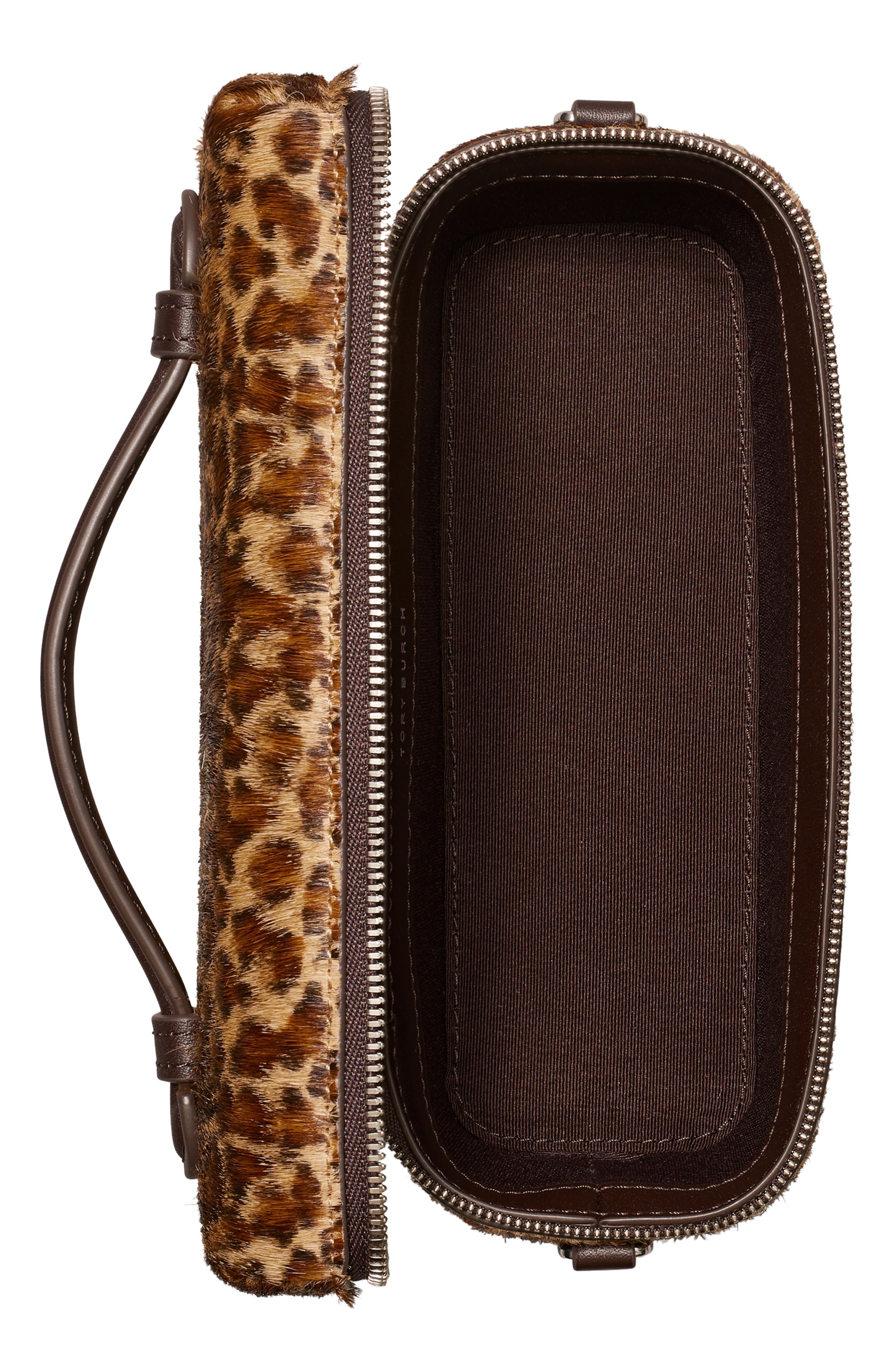 Tory Burch Kira East/West Vanity Case, Alternate, color, Leopard Multi Calf Hair