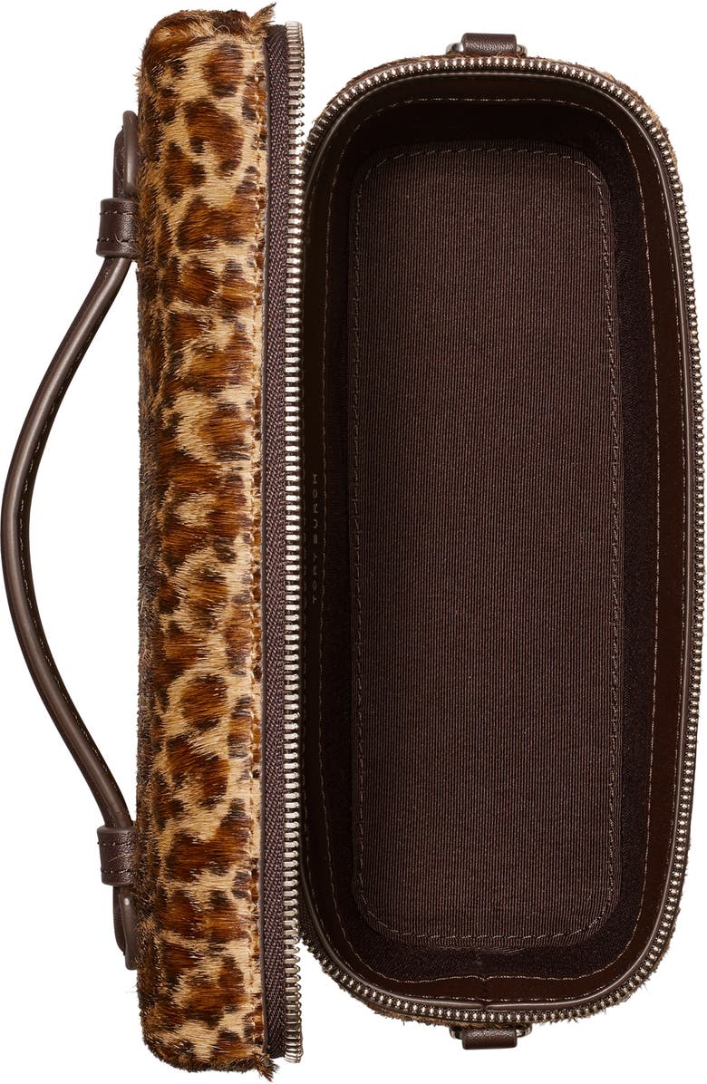 Tory Burch Kira East/West Vanity Case, Alternate, color, Leopard Multi Calf Hair