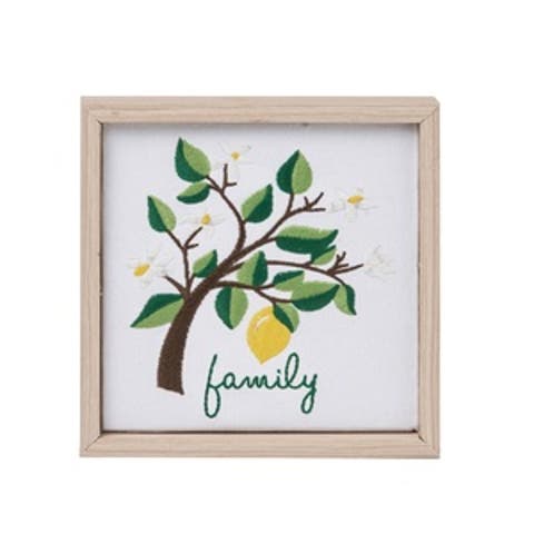 Embroidered Framed Family Décor Wall Art