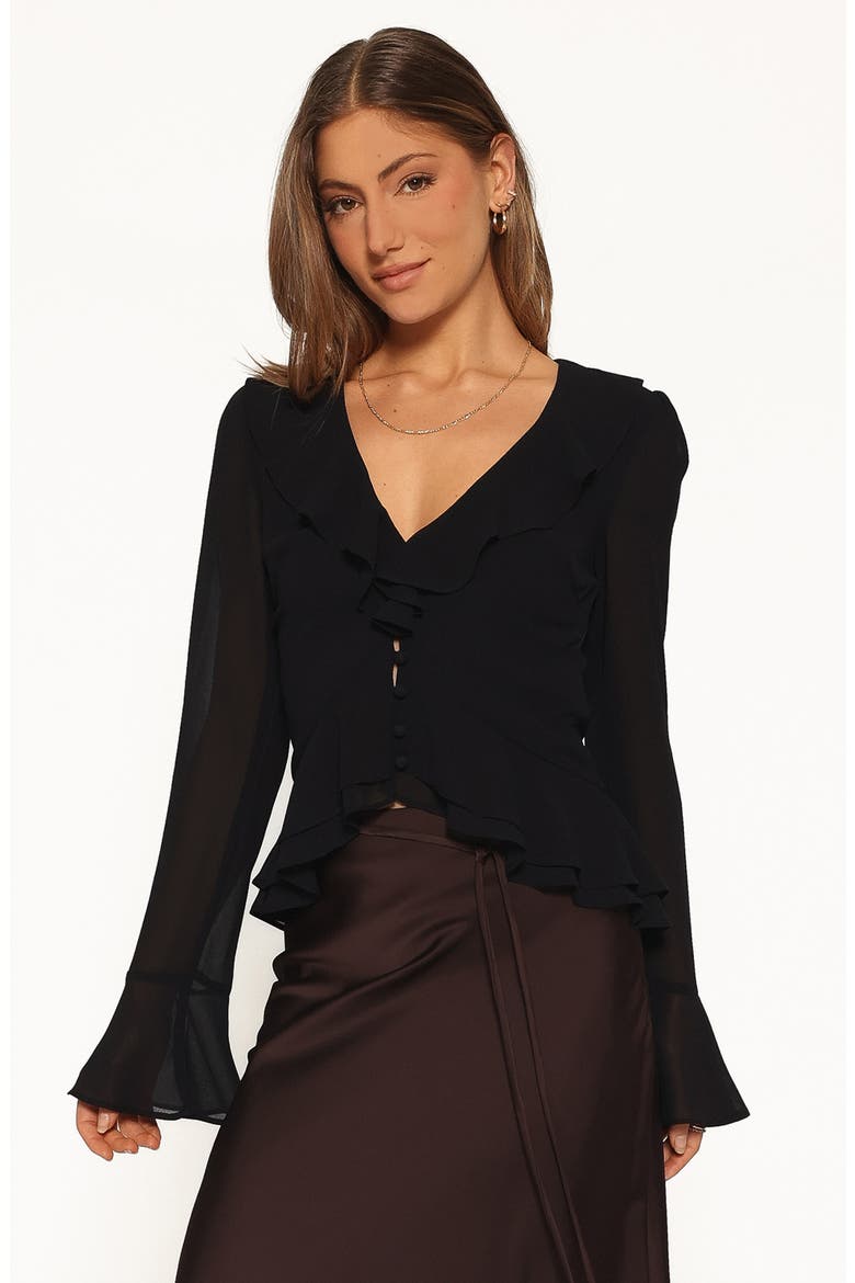 Vilma Ruffle Top, Alternate, color, BLACK