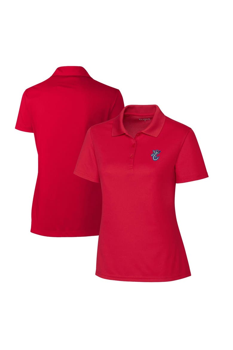 Women's Cutter & Buck  Red Corpus Christi Hooks Clique Spin Eco Performance Pique Women's Polo, Main, color, Red
