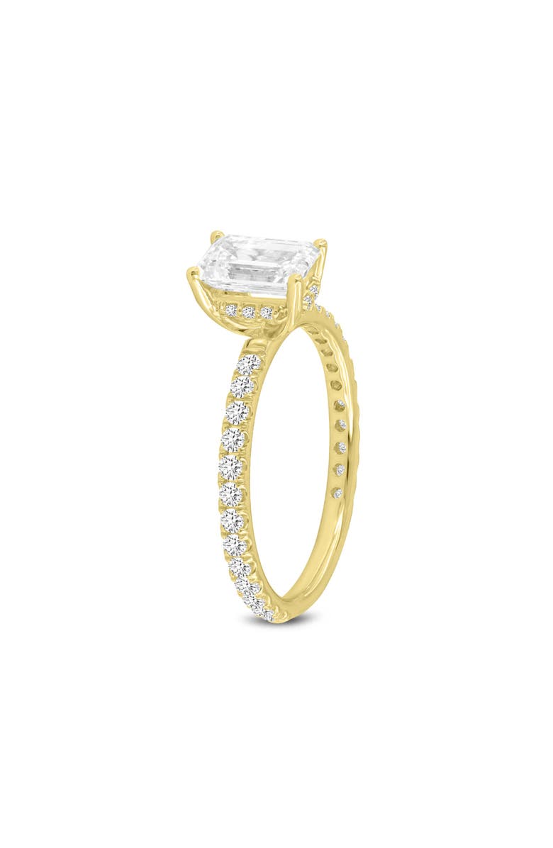 LuvMyJewelry Fiora 14K Yellow Gold Emerald Cut Lab Grown Diamond Hidden Halo Engagement Ring - 1.65 ctw, Alternate, color, 14K Yellow Gold