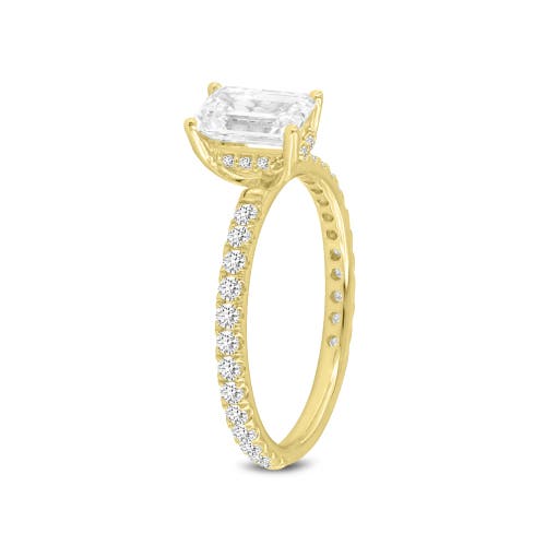 Luvmyjewelry Fiora 14k Yellow Gold Emerald Cut Lab Grown Diamond Hidden Halo Engagement Ring In 14k Yellow Gold
