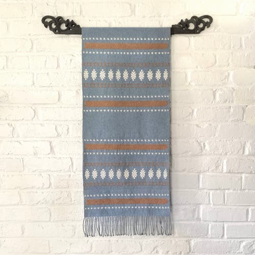 Mayan Hands Recycled Denim San Rafael Table Runner In Blue