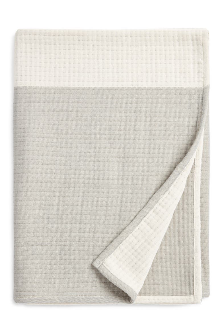 Colorblock Cotton Throw Blanket, Main, color, GREY GRIFFIN MULTI