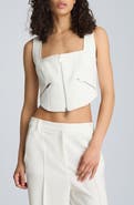 Kenneth Cole Sleeveless Zip Front Top