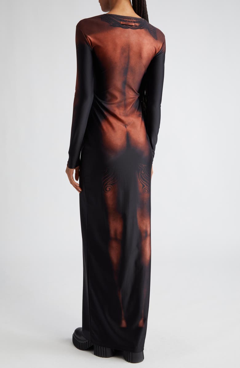Jean Paul Gaultier Long Sleeve Maxi Dress, Alternate, color, 