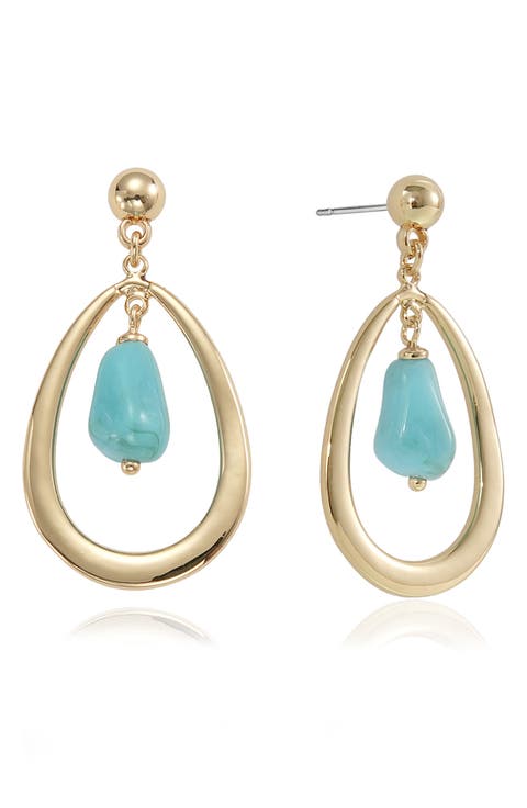 Stone Teardrop Earrings
