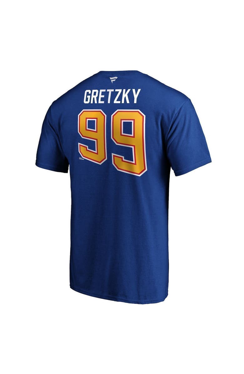 FANATICS Men's Fanatics Branded Wayne Gretzky Blue St. Louis Blues Authentic Stack Retired Player Name & Number T-Shirt, Alternate, color,