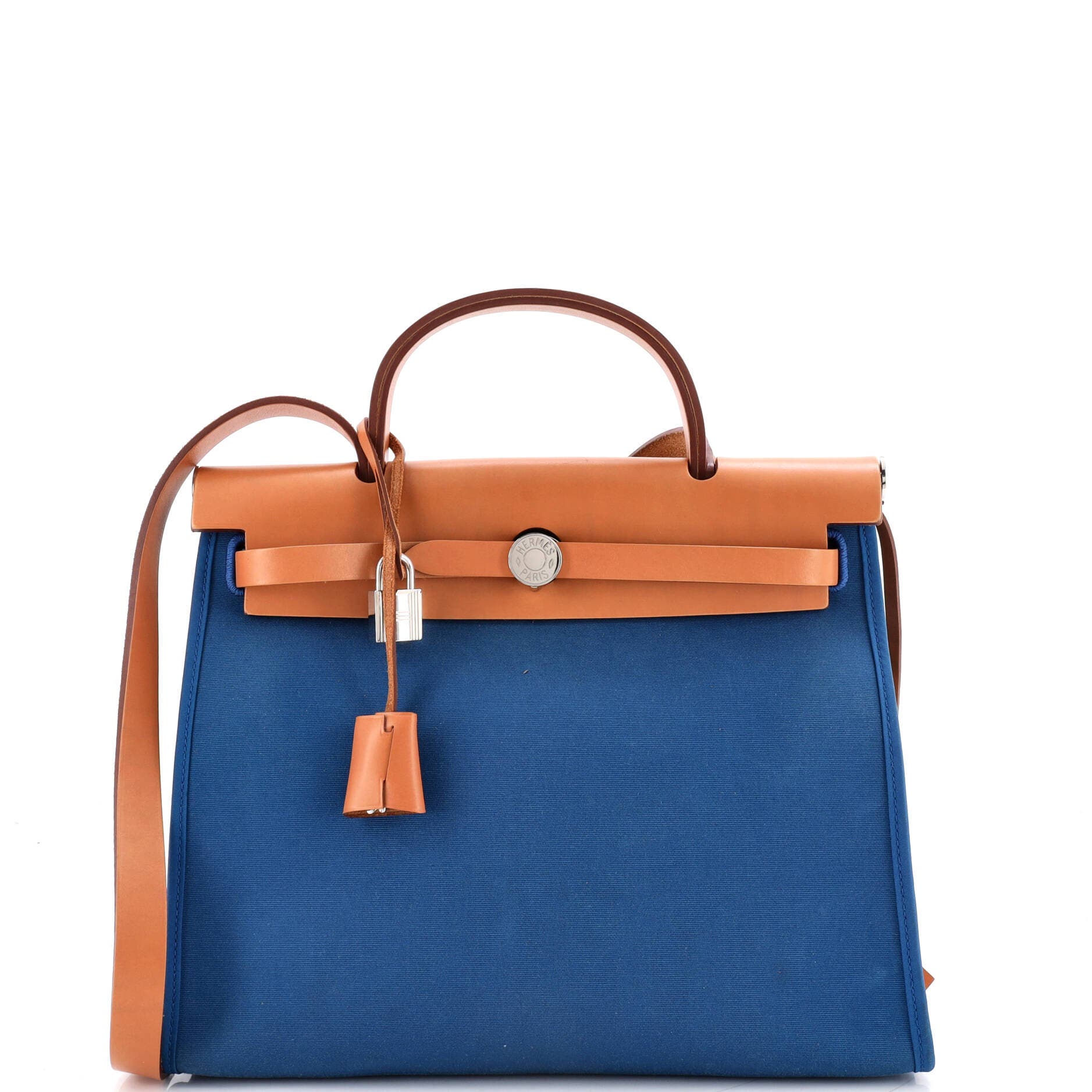 Herbag Zip Leather and Toile 31, Main, color, Blue