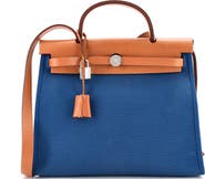 Pre-Owned Hermes Herbag Zip Leather and Toile 31