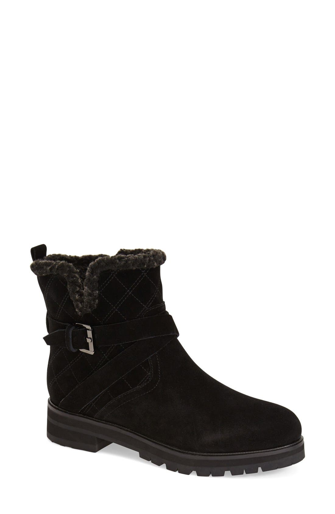 'Nasha' Ankle Boot (Women), Main, color, BLACK SUEDE