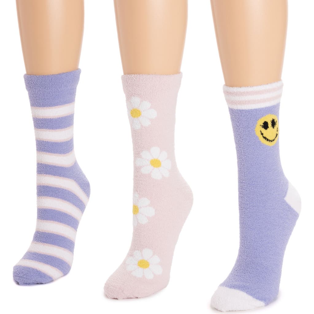 Muk Luks Cozy Compression Crew Socks 3 Pair Pack In Multi