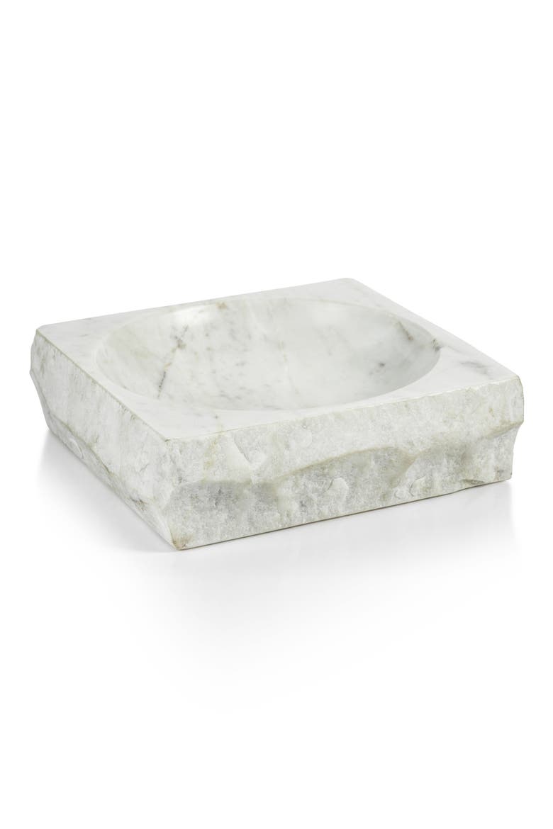Terni Decorative Marble Dish, Main, color, WHITE
