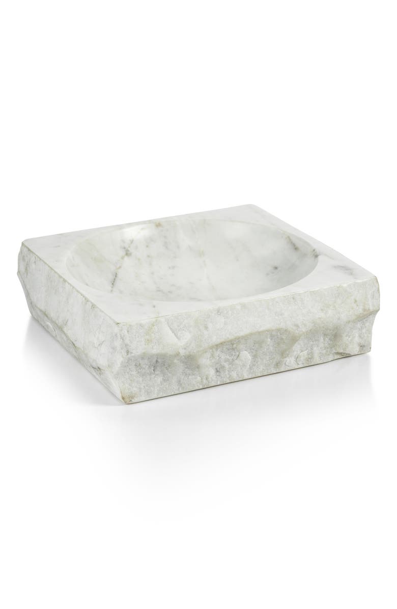 Zodax Terni Decorative Marble Dish, Main, color, White