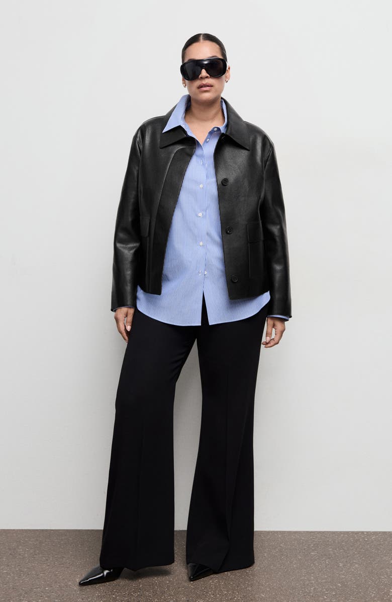 MANGO Sabina Faux Leather Jacket, Alternate, color, Black