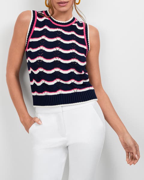 Trina Turk Women's Feminine Stillness Top With Tie Shoulders